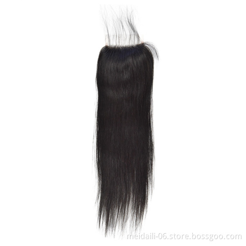 new hot sale korean swiss 4x4 closure human hair transparent lace